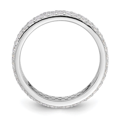 Sterling Silver Rhodium-Plated 4 mm Cubic Zirconia Eternity Band - View 2