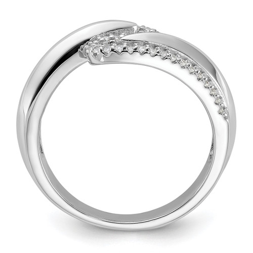 Pure Fire Sterling Silver Rhodium-Plated Fancy Cubic Zirconia Ring, 3 mm - View 2
