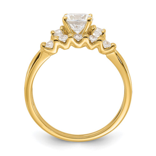 Sterling Silver Gold-Tone Cubic Zirconia Engagement Ring and Band Set, 1.3 mm - View 2