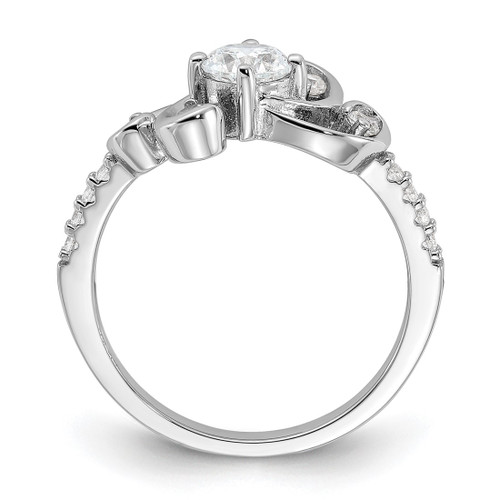 Pure Fire Sterling Silver Rhodium-Plated Fancy Cubic Zirconia Ring, 1.6 mm - View 2