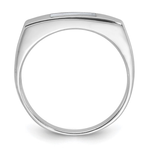 Sterling Silver Rhodium-Plated Mother of Pearl Inlay Ring - View 2
