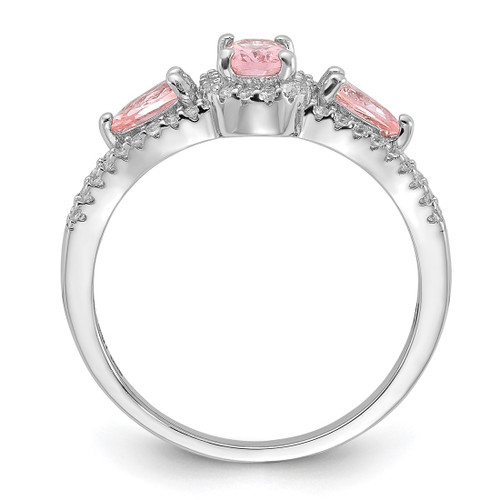 Sterling Silver Rhodium-Plated Nano Crystal and Cubic Zirconia Ring - View 2