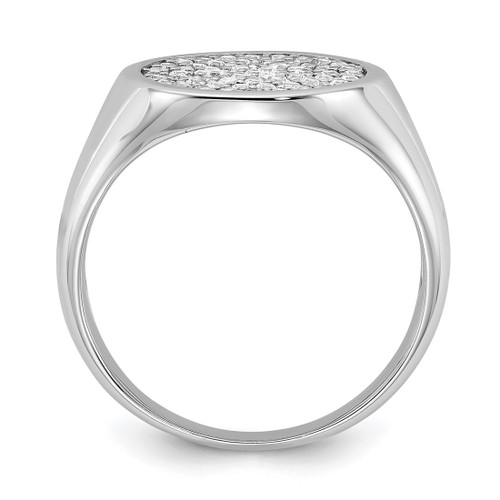 Sterling Silver Rhodium-Plated Polished Cubic Zirconia Fashion Men'S Ring - View 2