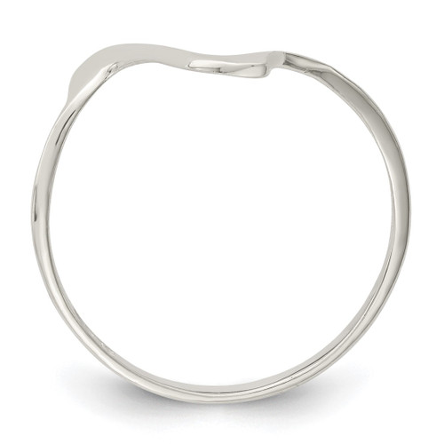 Sterling Silver Solid Wavy Ring, 1 mm - View 2