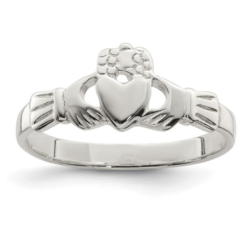 Sterling Silver Solid Claddagh Ring, 2 mm - QR960