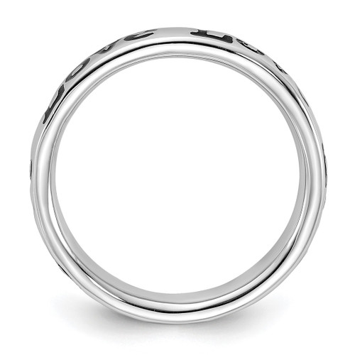 Rhodium-Plated Sterling Silver Stackable Expressions Polished Enameled Love Ring, 3.5 mm - View 2