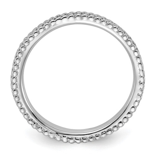 Sterling Silver Stackable Expressions Rhodium Ring - QSK1136 - View 2
