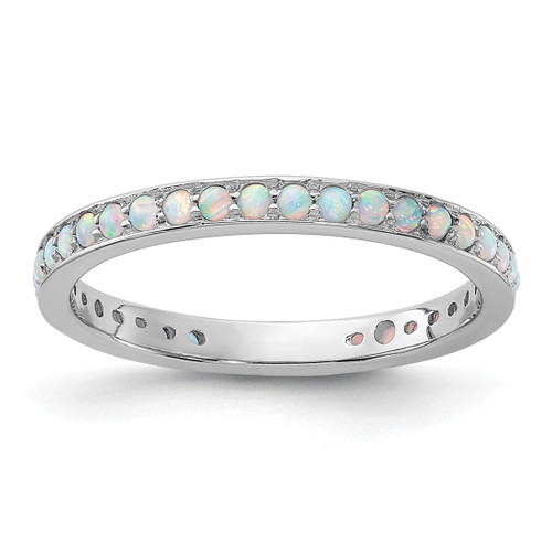 Sterling Silver Stackable Expressions Lab-Created Opal Ring - QSK1166