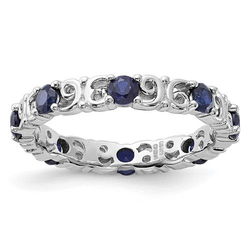 Sterling Silver Stackable Expressions Lab-Created Sapphire Ring - QSK1221