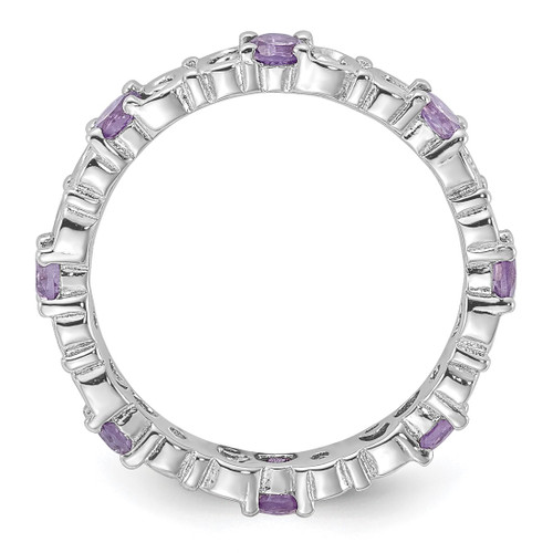 Sterling Silver Stackable Expressions Amethyst Ring - QSK1224 - View 2
