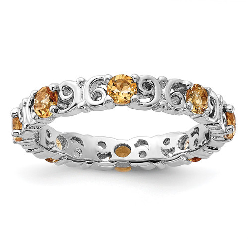 Sterling Silver Stackable Expressions Citrine Ring - QSK1227