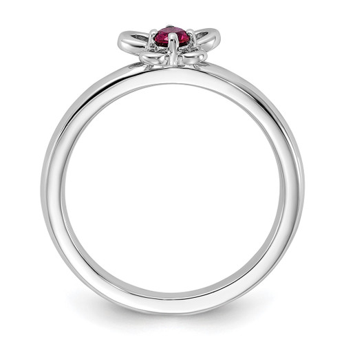 Sterling Silver Stackable Expressions Lab-Created Ruby Ring - QSK1243 - View 2