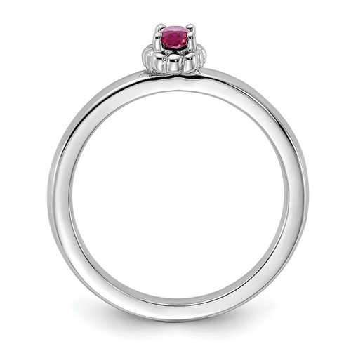 Sterling Silver Stackable Expressions Lab-Created Ruby Ring - QSK1269 - View 2