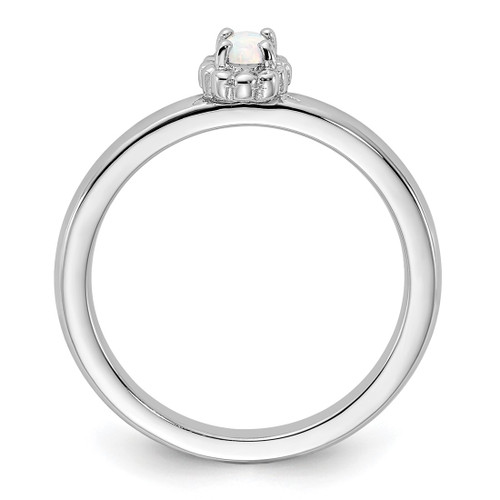 Sterling Silver Stackable Expressions Lab-Created Opal Ring - QSK1272 - View 2