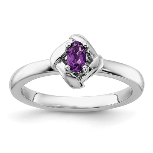 Sterling Silver Stackable Expressions Amethyst Ring - QSK1281