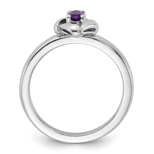 Sterling Silver Stackable Expressions Amethyst Ring - QSK1281 - View 2