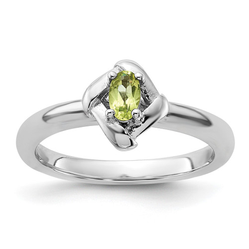 Sterling Silver Stackable Expressions Peridot Ring - QSK1282
