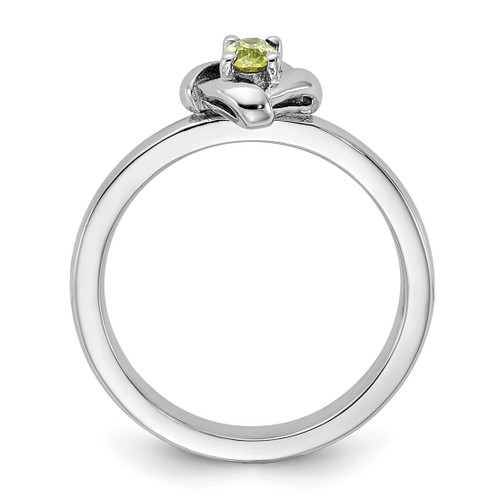 Sterling Silver Stackable Expressions Peridot Ring - QSK1282 - View 2