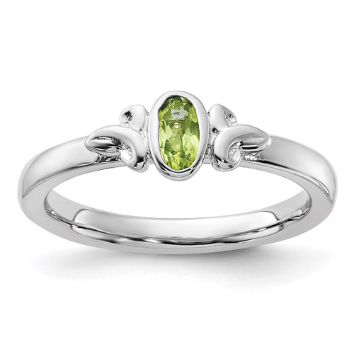 Sterling Silver Stackable Expressions Peridot Ring - QSK1293