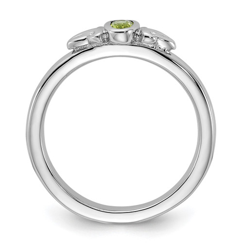 Sterling Silver Stackable Expressions Peridot Ring - QSK1293 - View 2
