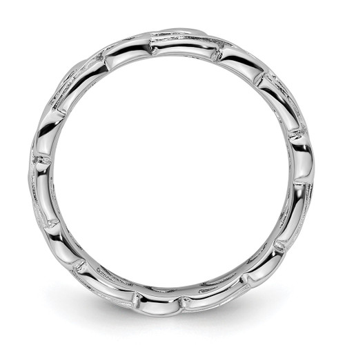 Rhodium-Plated Sterling Silver Stackable Expressions Polished Ring, 4.5 mm - QSK130 - View 2