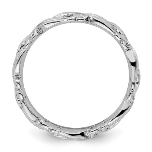 Rhodium-Plated Sterling Silver Stackable Expressions Polished Ring, 4.5 mm - QSK131 - View 2