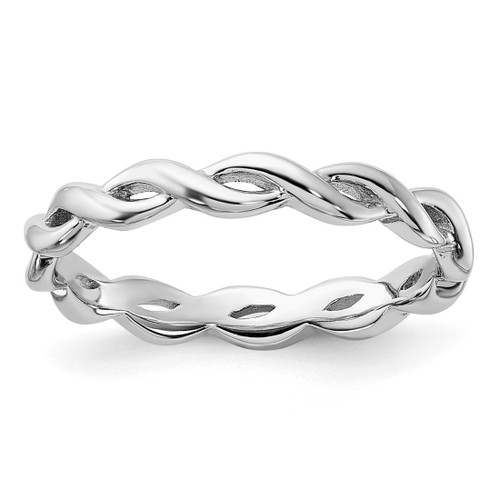 Sterling Silver Stackable Expressions Carved Band Ring - QSK1436