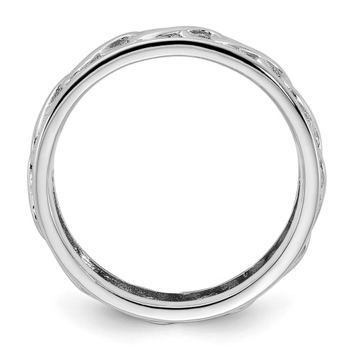 Sterling Silver Stackable Expressions Carved Band Ring - QSK1443 - View 2