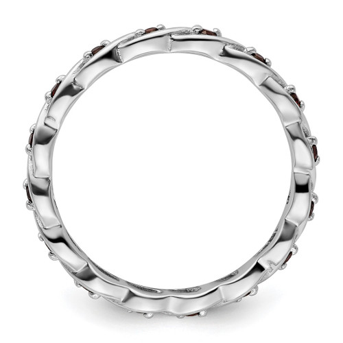 Sterling Silver Stackable Expressions Garnet Ring - QSK1470 - View 2