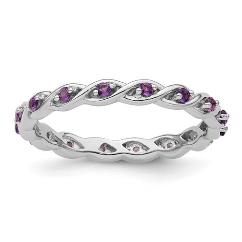 Sterling Silver Stackable Expressions Amethyst Ring - QSK1471