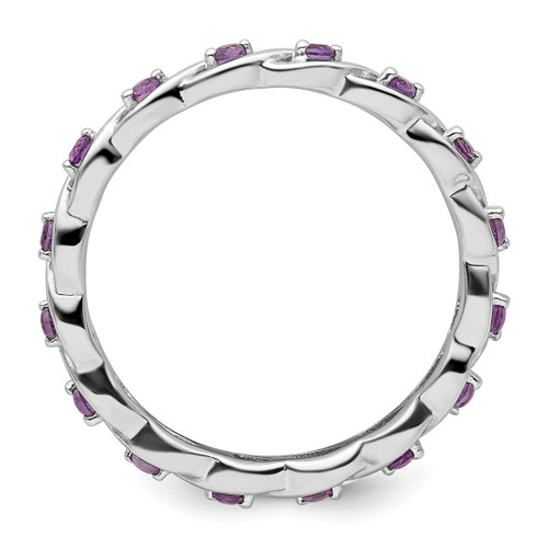Sterling Silver Stackable Expressions Amethyst Ring - QSK1471 - View 2