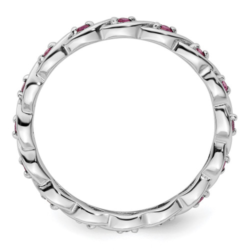 Sterling Silver Stackable Expressions Lab-Created Ruby Ring - QSK1476 - View 2