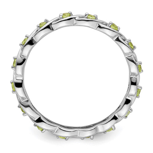 Sterling Silver Stackable Expressions Peridot Ring - QSK1477 - View 2