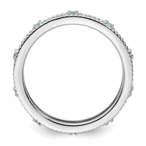 Sterling Silver Stackable Expressions Aquamarine Ring - QSK1484 - View 2