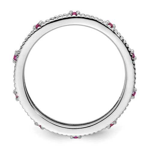Sterling Silver Stackable Expressions Lab-Created Ruby Ring - QSK1488 - View 2