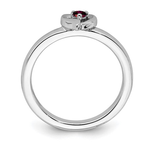 Sterling Silver Stackable Expressions Lab-Created Ruby Heart Ring - View 2