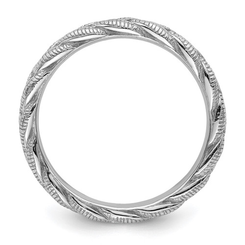 Sterling Silver Stackable Expressions Rhodium-Plated Twist Ring - QSK1559 - View 2