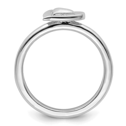 Sterling Silver Stackable Expressions Rhodium Heart Ring - View 2