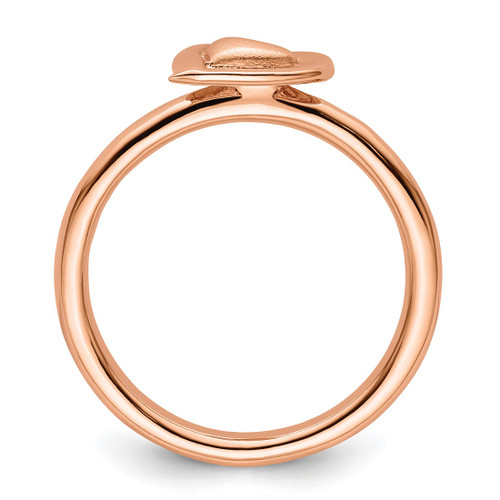 Sterling Silver Stackable Expressions Pink-Plated Heart Ring - View 2