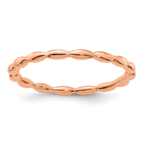 Sterling Silver Stackable Expressions Pink-Plated Rice Bead Ring, 1.5 mm