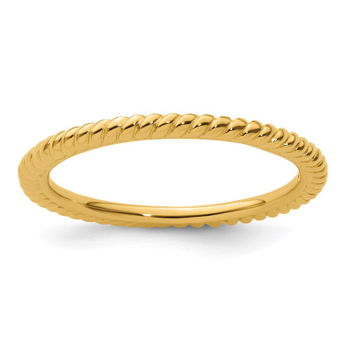 Sterling Silver Stackable Expressions Gold-Tone Twisted Ring, 1.5 mm