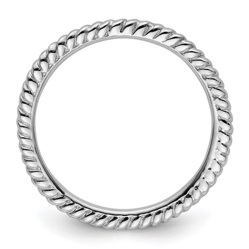 Sterling Silver Stackable Expressions Rhodium-Plated Twisted Ring, 1.5 mm - View 2