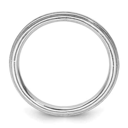 Sterling Silver Stackable Expressions Rhodium-Plated Step-Down Ring, 1.5 mm - View 2