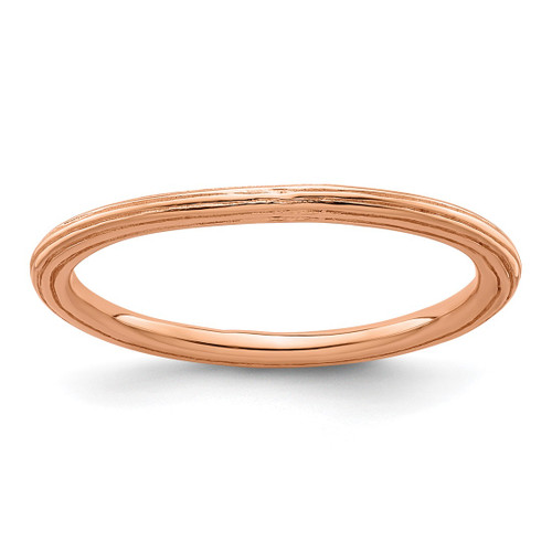 Sterling Silver Stackable Expressions Pink-Plated Step-Down Ring, 1.5 mm