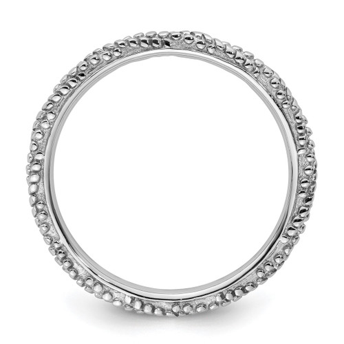 Sterling Silver Stackable Expressions Polished Textured Ring - View 2