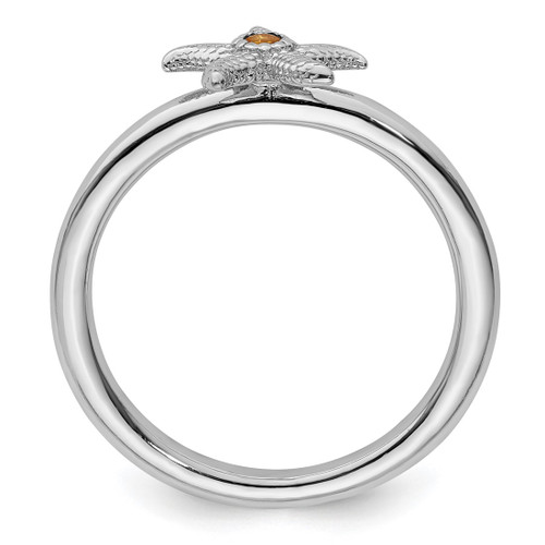 Sterling Silver Stackable Expressions Citrine Starfish Ring - View 2