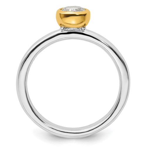 Sterling Silver Stackable Expressions with Gold-Plated White Topaz Ring - QSK1878 - View 2