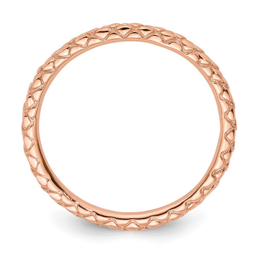 Sterling Silver Stackable Expressions Rose Gold-Tone Criss-Cross Ring, 1.5 mm - View 2