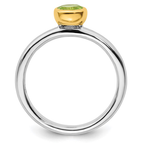 Sterling Silver Stackable Expressions with Gold-Plate Peridot Ring - QSK1882 - View 2