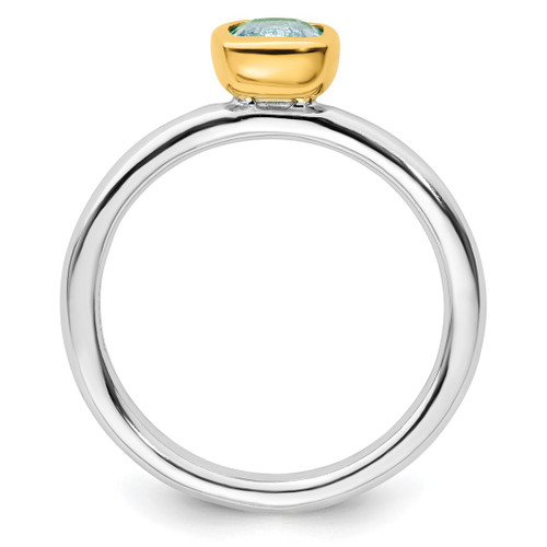 Sterling Silver Stackable Expressions with Gold-Plated Blue Topaz Ring - QSK1898 - View 2